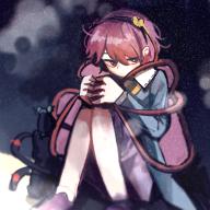 1girl bird black_bird black_cat black_hairband blouse blue_shirt cat closed_mouth eyebrows_hidden_by_hair frilled_sleeves frills full_body hair_between_eyes hair_ornament hairband hands_up heart heart_hair_ornament highres holding jitome kaenbyou_rin kaenbyou_rin_(cat) knees_together_feet_apart knees_up komeiji_satori light_frown long_sleeves looking_at_viewer multiple_tails on_ground one-hour_drawing_challenge pink_eyes pink_hair pink_skirt pink_slippers reiuji_utsuho reiuji_utsuho_(bird) ribbon_trim shirt short_hair signature sitting skirt slippers solo swept_bangs tail third_eye touhou two_tails wujurana // 2000x2000 // 2.8MB