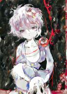 1girl blue_shirt closed_mouth heart kaenbyou_rin kaenbyou_rin_(cat) komeiji_satori long_sleeves looking_at_viewer pink_hair red_eyes shirt short_hair sleeves_past_fingers sleeves_past_wrists solo third_eye touhou tsukamoto_anabone // 728x1020 // 800KB