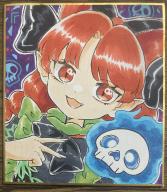 1girl animal_ears cat_ears cat_girl commentary_request extra_ears fingernails highres hitodama kaenbyou_rin long_fingernails photo_(medium) pointy_ears red_eyes red_hair skull solo touhou traditional_media umebitan upper_body v // 1784x2048 // 621KB