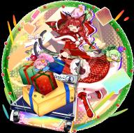 1girl alternate_costume animal_ears boots box braid capelet cart cat_ears cat_girl christmas dress full_body fur-trimmed_capelet fur-trimmed_dress fur_trim game_cg gift gift_box highres kaenbyou_rin komeiji_koishi komeiji_satori looking_at_viewer official_art paw_print platform_truck pushing_cart rating:general red_boots red_capelet red_dress red_eyes red_hair rotte_(1109) santa_costume score:2 smile solo tachi-e third-party_source touhou touhou_lostword transparent_background twin_braids // 2043x2042 // 3.4MB