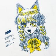 1girl animal_ears ascot braid cat_ears fangs head_only highres kaenbyou_rin long_hair looking_at_viewer neri_namgal open_mouth red_ascot red_eyes red_hair touhou twin_braids // 2160x2160 // 838KB