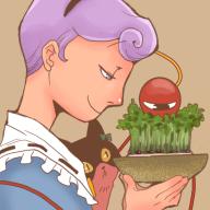 1girl alternate_hair_length alternate_hairstyle animal cat cress eyeball hairband half-closed_eyes kaenbyou_rin kaenbyou_rin_(cat) komeiji_satori onikobe_rin purple_eyes purple_hair ribbon short_hair slit_pupils smile third_eye touhou very_short_hair yellow_eyes // 551x551 // 222KB