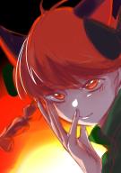 1girl black_bow bow braid closed_mouth hair_bow hand_on_own_face highres kaenbyou_rin looking_at_viewer portrait red_eyes red_hair smile solo touhou uwaa_arigatou // 1444x2048 // 194KB