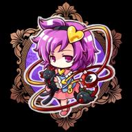 1girl animal blue_shirt cat chibi chibi_only closed_mouth expressionless frilled_sleeves frills hair_ornament heart heart_hair_ornament holding holding_animal holding_cat jitome kaenbyou_rin kaenbyou_rin_(cat) komeiji_satori long_sleeves looking_at_viewer pink_hair pink_skirt pink_slippers purple_eyes reiuji_utsuho reiuji_utsuho_(bird) shirt short_hair skirt slippers socha solo third_eye touhou transparent_background // 600x600 // 424KB