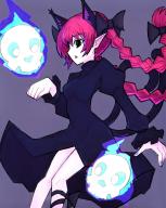 1girl animal_ears bow braid cat_ears cat_tail dress extra_ears grey_background highres hitodama kaenbyou_rin knees_together_feet_apart multiple_tails nekomata pointy_ears profile red_hair sideways_mouth simple_background skull solo tail teptokyo touhou twin_braids // 960x1200 // 799KB