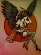 1girl adapted_costume arm_cannon asymmetrical_footwear black_thighhighs black_wings bow breasts brown_eyes brown_hair feathered_wings from_side full_body green_bow green_shorts hair_bow high_heels highres kaenbyou_rin kaenbyou_rin_(cat) large_breasts long_hair looking_at_viewer multiple_tails puffy_short_sleeves puffy_sleeves reiuji_utsuho shirt short_sleeves shorts stiletto_heels tail thighhighs third_eye third_eye_on_chest touhou two_tails weapon white_shirt wings zero_nana // 1530x2048 // 380KB