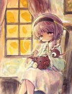 1girl animal animal_on_lap black_hairband blue_shirt cat chair closed_mouth collared_shirt curtains frilled_shirt_collar frills hair_ornament hairband heart heart_hair_ornament highres kaenbyou_rin kaenbyou_rin_(cat) komeiji_satori kouba on_lap petting pink_hair red_eyes ribbon-trimmed_collar ribbon_trim shirt short_hair sitting smile solo third_eye touhou window // 913x1200 // 271KB