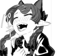 1girl animal_ears blush bow braid cat_ears cat_girl closed_eyes extra_ears greyscale hair_bow kaenbyou_rin long_hair monochrome open_mouth pointy_ears score:1 side_braids simple_background solo tenamaru touhou twin_braids upper_body // 801x795 // 221KB