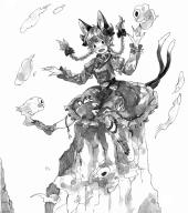 1girl animal_ear_fluff animal_ears animal_feet blush bow braid cat_ears cat_tail commentary_request dress fang fingernails floating_hair ghost gogotad greyscale hair_bow juliet_sleeves kaenbyou_rin long_hair long_sleeves monochrome multiple_tails on_rock pointy_ears puffy_sleeves score:1 sharp_fingernails sitting skull solo tail touhou twin_braids two_tails very_long_fingernails // 697x785 // 250KB